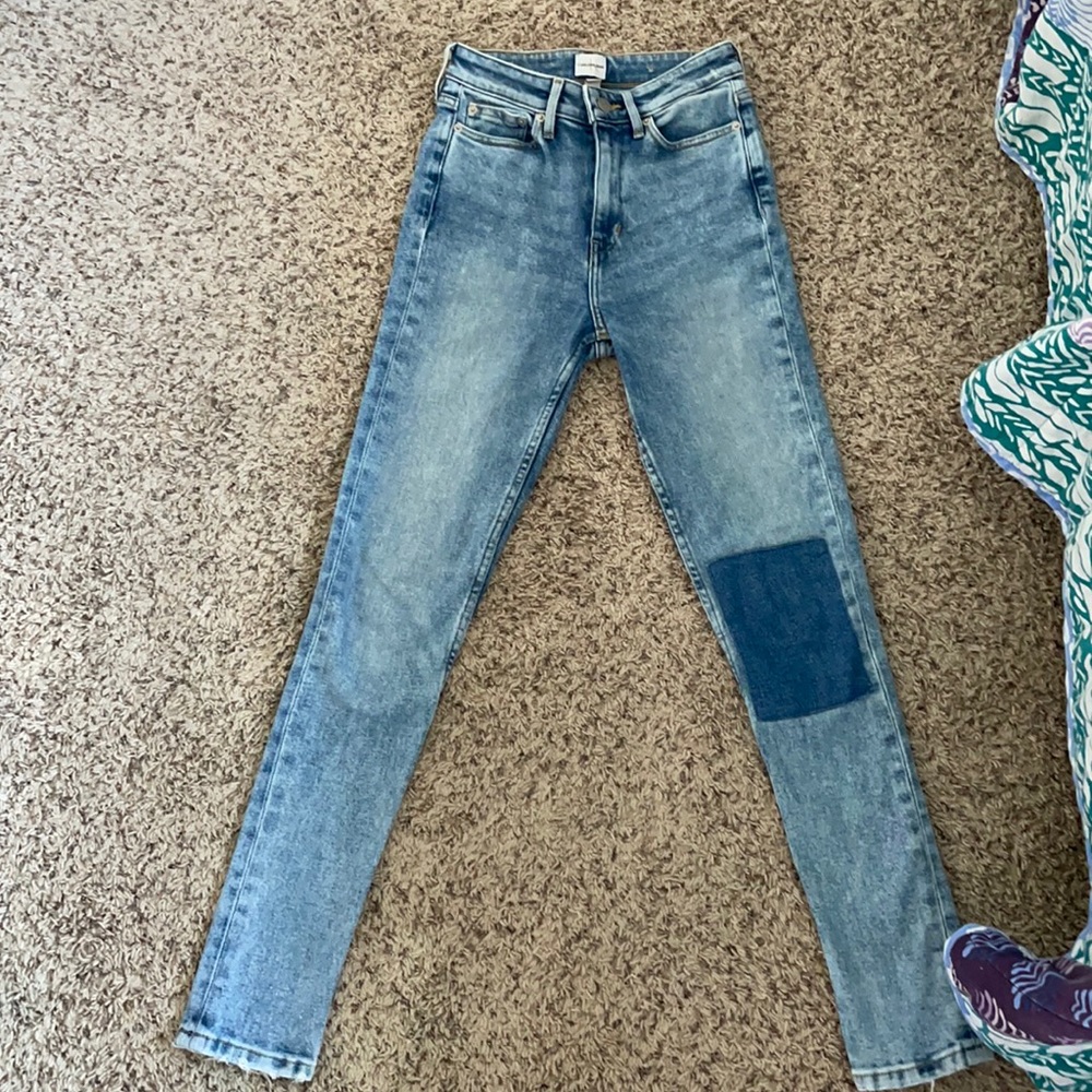 Calvin Klein patchwork skinny jeans high rise